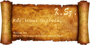 Kölcsei Szilvia névjegykártya