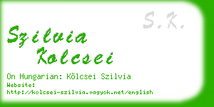 szilvia kolcsei business card