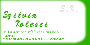 szilvia kolcsei business card